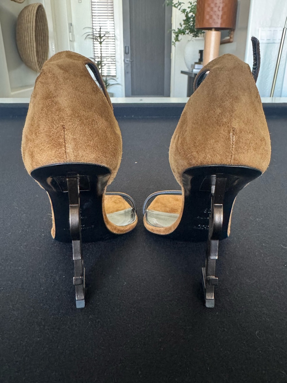 Saint Laurent Women's Opyum Suede Sandal Heels - Picture 8 of 15